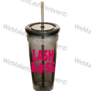 NEW 20 oz. Rhinestone Lash Boss Tumbler with Straw